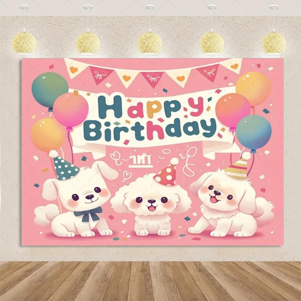Birthday party decorations, cat, dog, happy animal, children's family backdrop, studio props2358