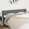 Headboard with Wingback in Dark Gray 183 x 16 x 78 88 cm Fabric