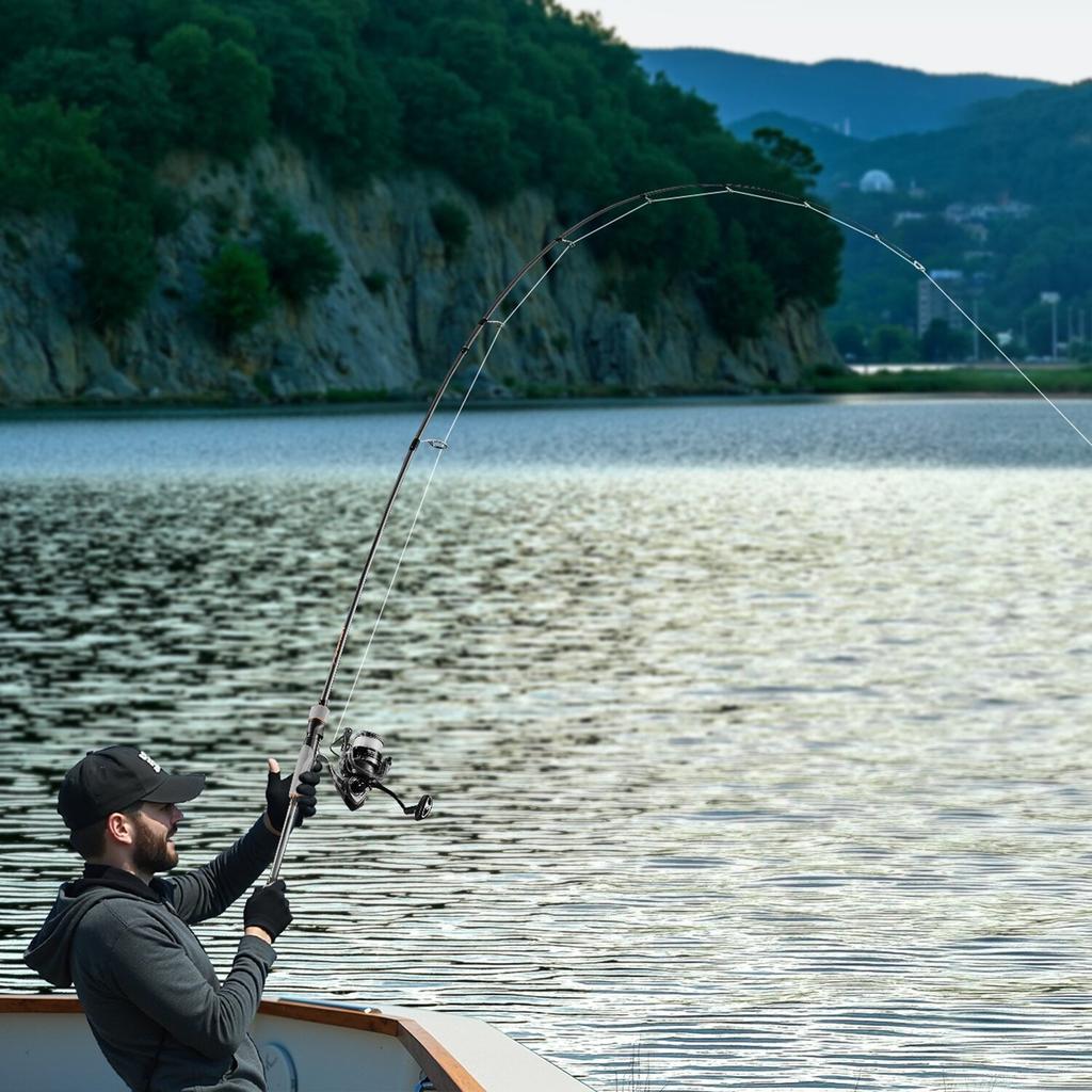 Rod and Fishing Reel Combo, IM7 Carbon Fiber Spinning Rod and Reel Combo, Bass Fishing Pole with 2.13m Two-Piece Rods, 7+1 Ball Bearings, EVA Handle,