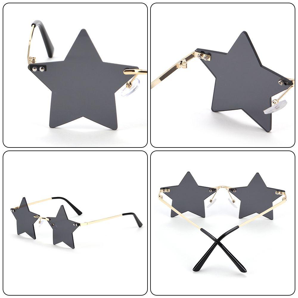 Солнцезащитные очки HD Солнцезащитные очки с козырьком для вождения, рыбалки, разноцветные очки с декором, трендовые очки в форме звезды, популярные модные для мужчин и женщин, рамка с пентаграммой без оправы