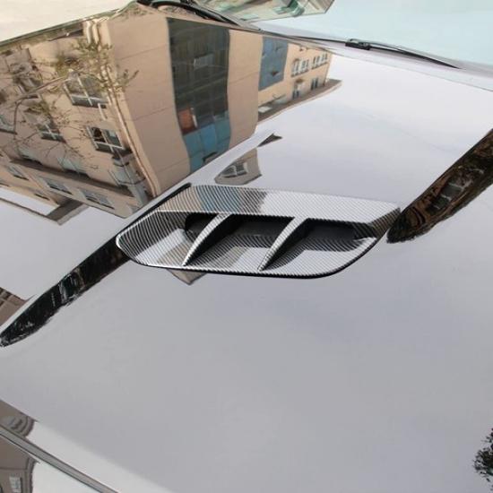 Car Engine Hood Air Vent Cover Trim For Dodge Challenger SXT 2015+ Carbon Fiber