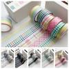 6Rolls/box DIY Handbook Plaid Washi Tape Kawaii 6 Colors Wrapping Paper Stickers