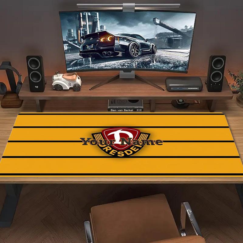 Dynamo Dresden Коврик для мыши с индивидуальным именем Большого размера Большая подушка для игрового стола Нескользящий Коврик для ноутбука и планшета XXL Коврик для мини-ПК с заблокированным краем