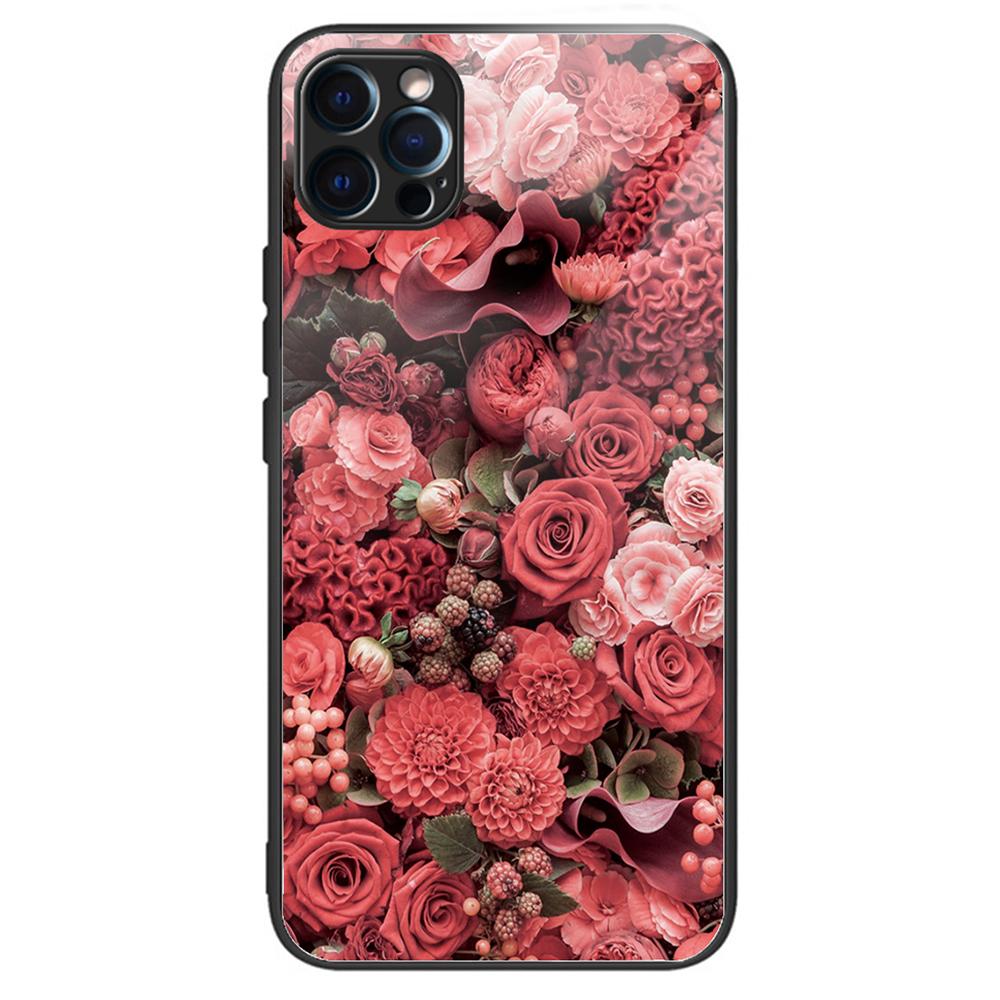 Чехол для телефона с печатью рисунка для iPhone 15 Pro, задняя панель из закаленного стекла + кромка из ТПУ