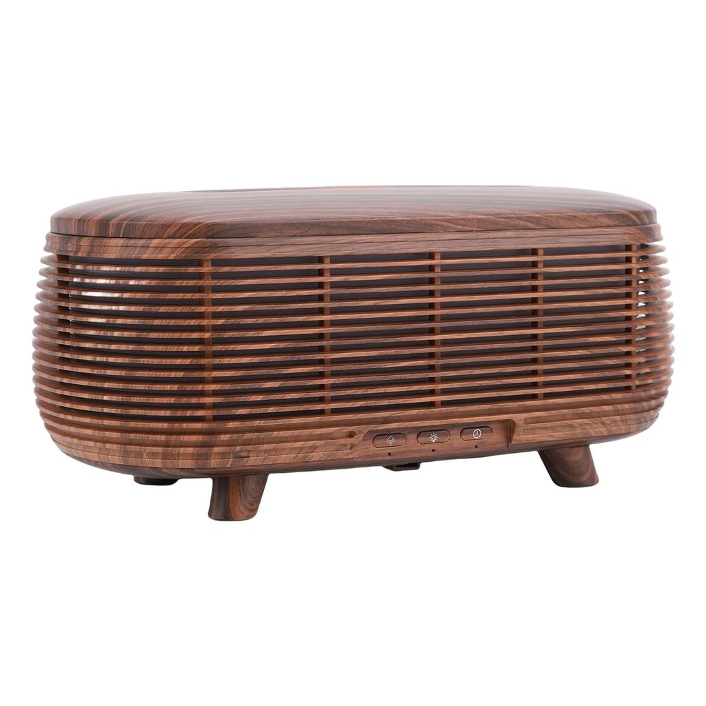Wood Grain Essential Oil Diffuser 3 Timer Settings Aromatherapy Humidifier with LED Lights Remote Control Dry Burn  