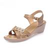 Women Sandals Summer Women Shoes Genuine Leather Wedge Casual Large Size Middle-aged Mother Sandals Women