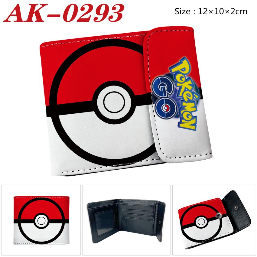 Pokemon Eevee Anime Full Color Snap Button PU Leather Short Wallet Card Holder Coin Purse for Men Women Students