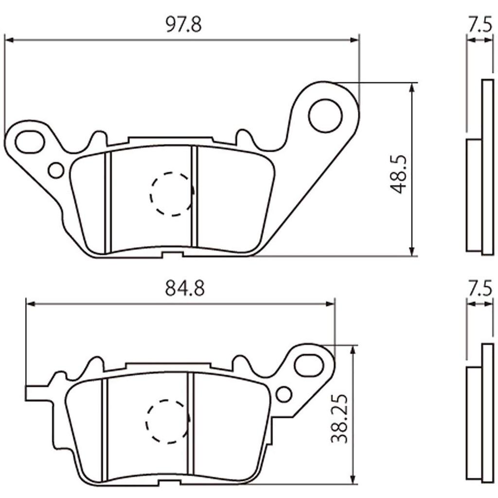 Daytona 97178 Motorcycle Brake Pads, Golden Pad X (Sintered Metal Pad), NMAX155 (17-21), NMAX125 (16-21), For Front Use, No: 87