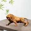 Статуя льва из натурального кипариса, скульптура животного из массива дерева, ручная резьба, украшение для дома, комнаты, офиса, произведение искусства, идеальный подарок