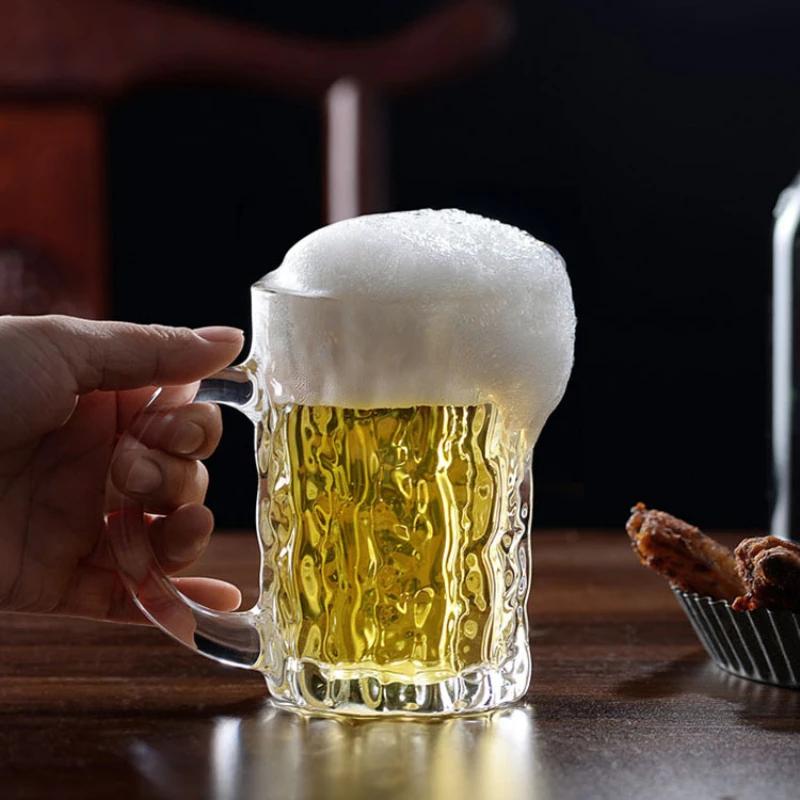 330/360 мл бокалы для вина прозрачные волнистые текстуры коктейльные стеклянные стаканы с ручкой стакан для воды барная посуда посуда для напитков для домашнего бара
