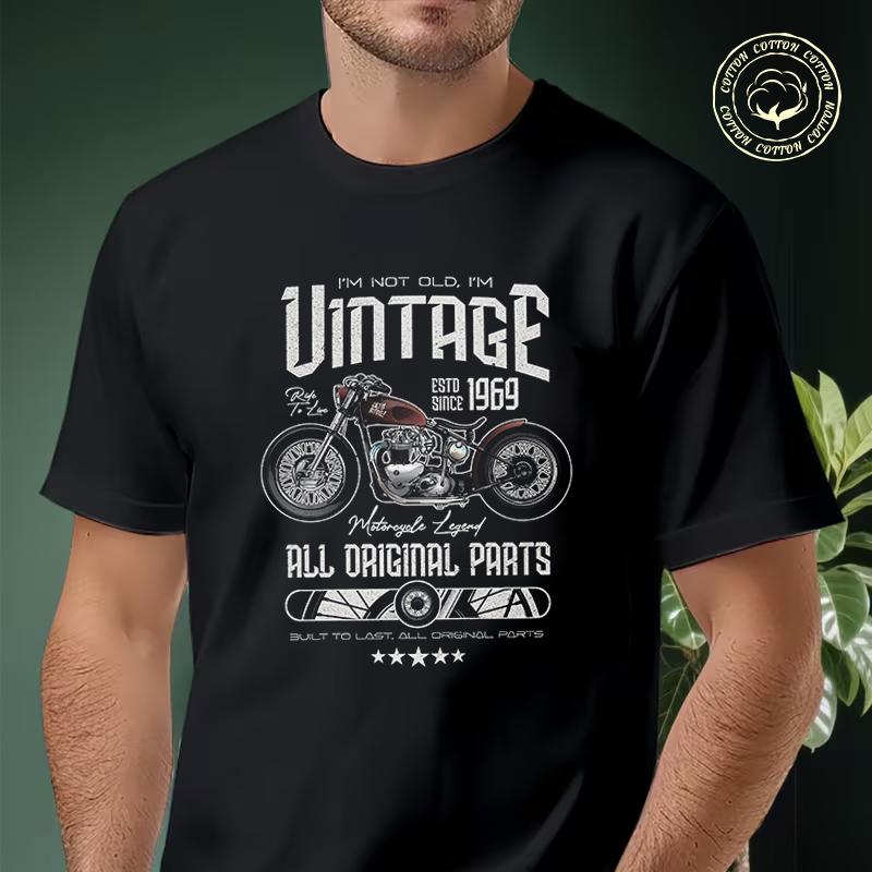 Estd Since 1969 Motorcycle Legend Men's Moto T Shirt Casual Dress High Quality Mens Cotton Roun