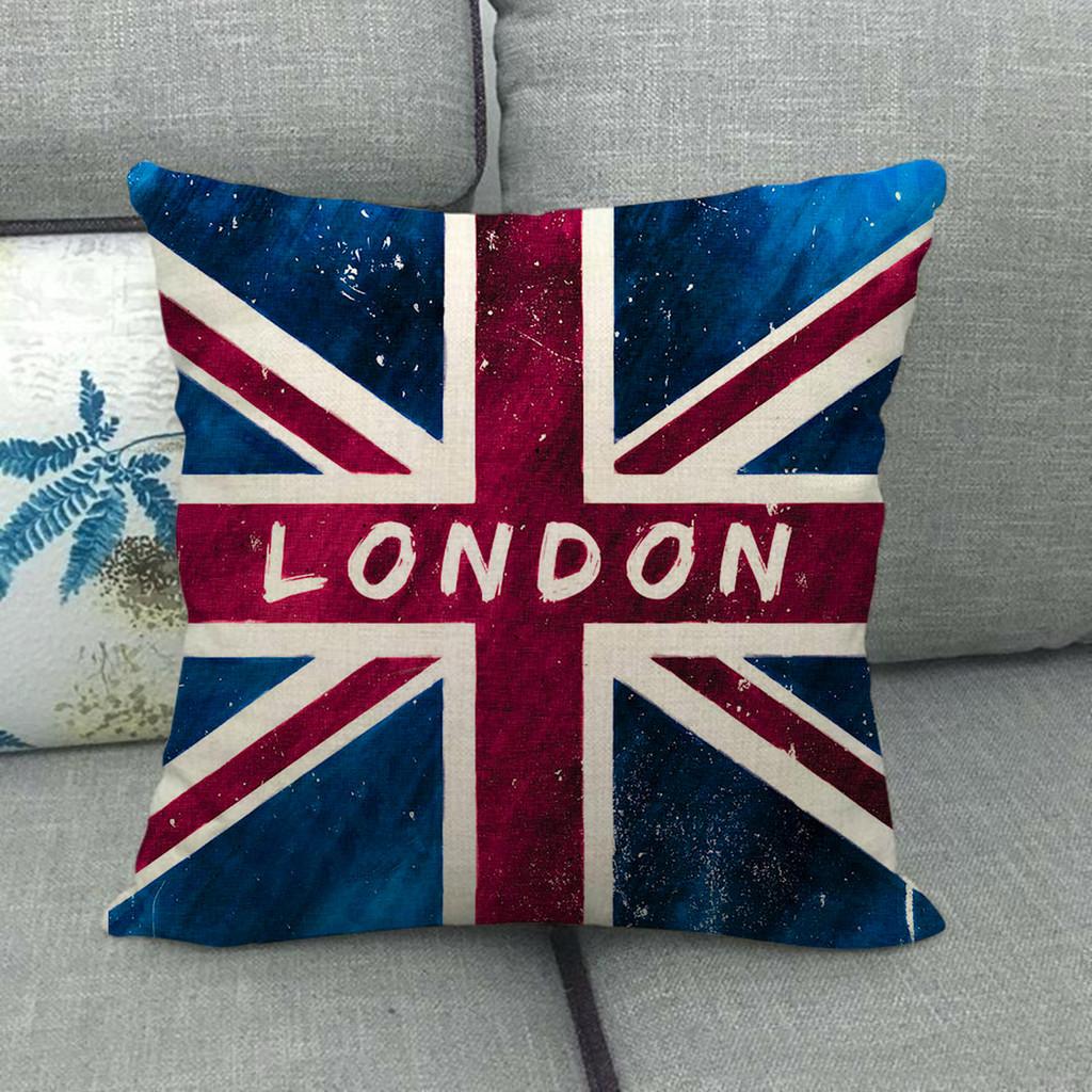 Painted Linen Flag Pillow Case Fashion Simple Casual Living Room Versatile And
