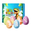 Giant Dinosaur Egg Bath Bombs for Kids - 6 Pcs Fruit & Flower Scented Fizzies, Color Changing Moisturizing Bubble Bath for Spa Tub