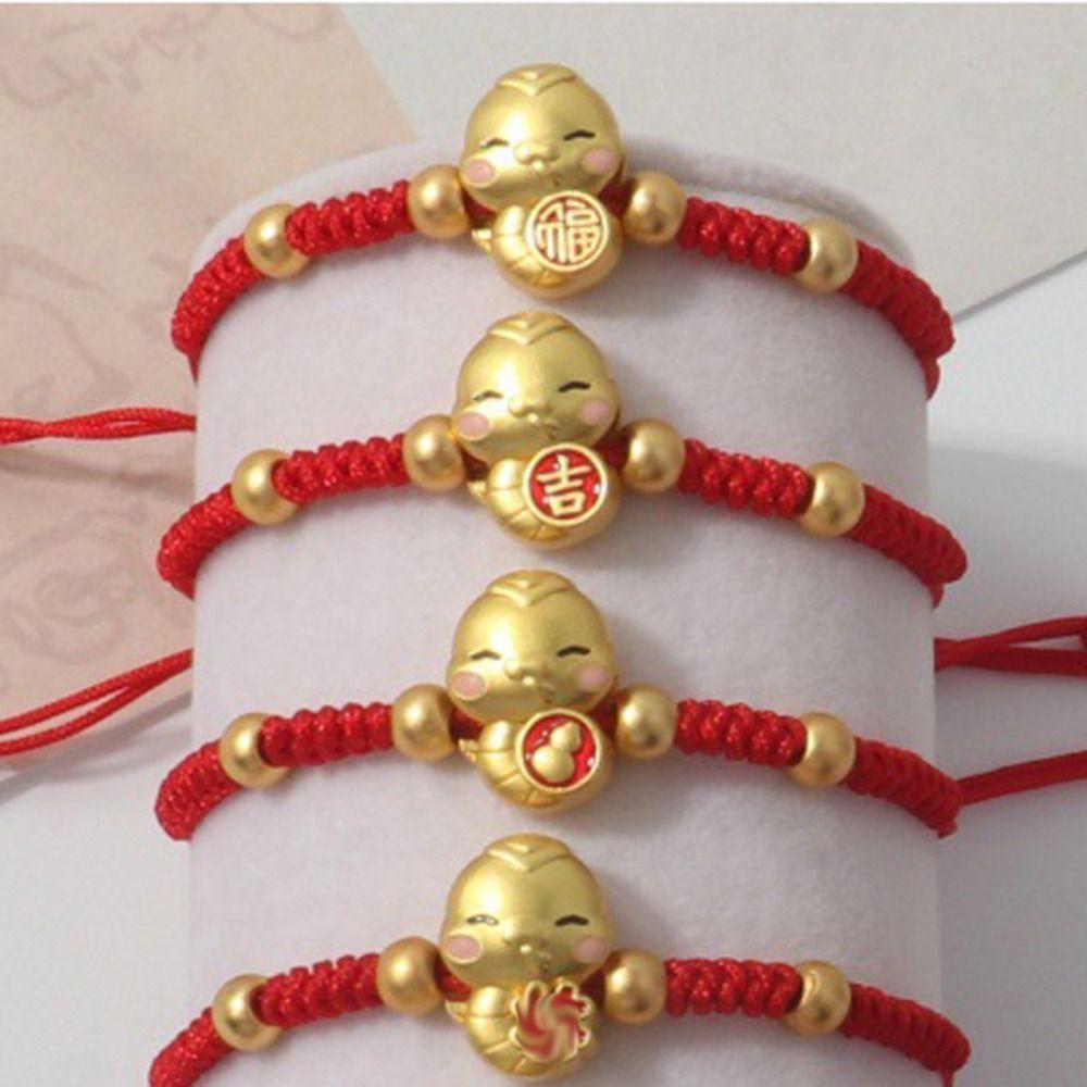 Hand Rope Snake Year Bracelet Chinese Style Fortune Bracelet Retro Lucky Red Rope Gift