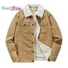 Cozy Up Thickened Lamb Fleece Flip Collar Workwear Cotton Coat for Men