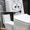 Scared Expression Toilet Sticker Waterproof Removable Self-adhesive PVC Living Room Bathroom Wall