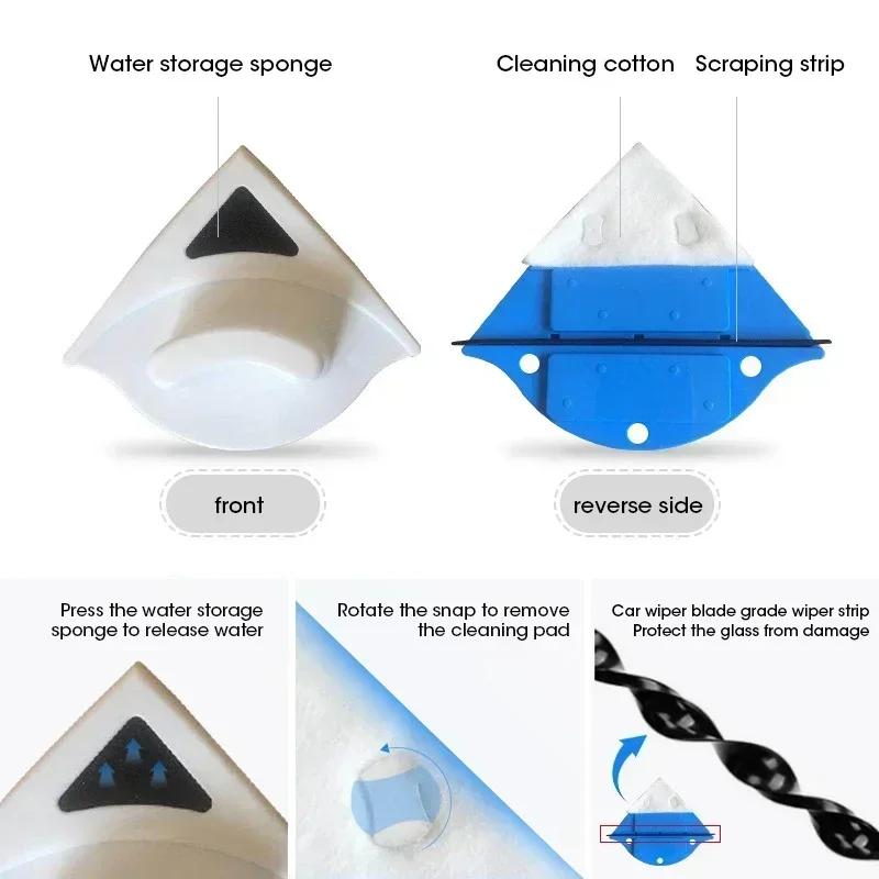 Magnetic Double-Layer Glass Cleaner Home Multifunctional High-Rise Tool Automatic Drainage Strong Grip Long Reach Essential