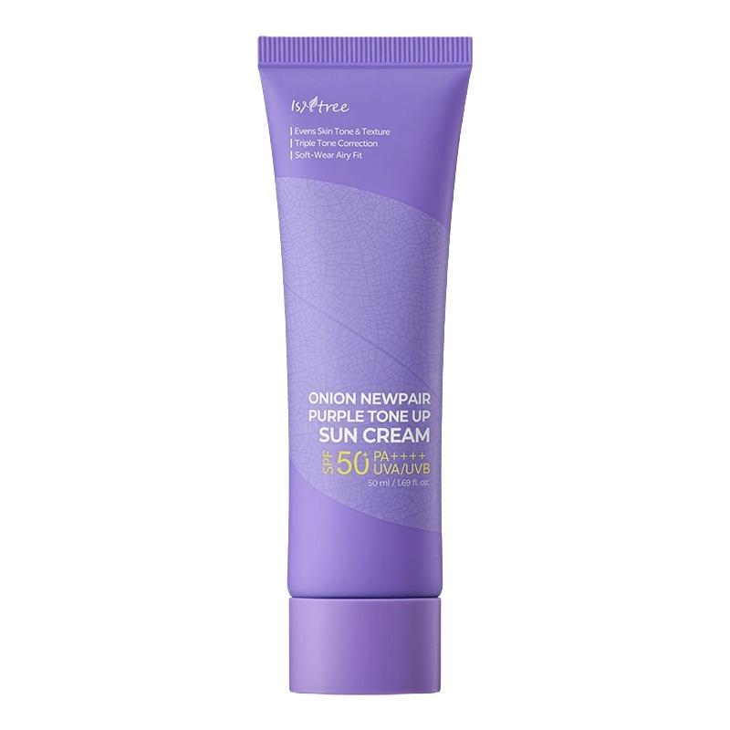 ISNTREE Солнцезащитный крем для лица с эффектом тонапа Onion Newpair Purple Tone Up SPF 50+ PA++++ 50 мл