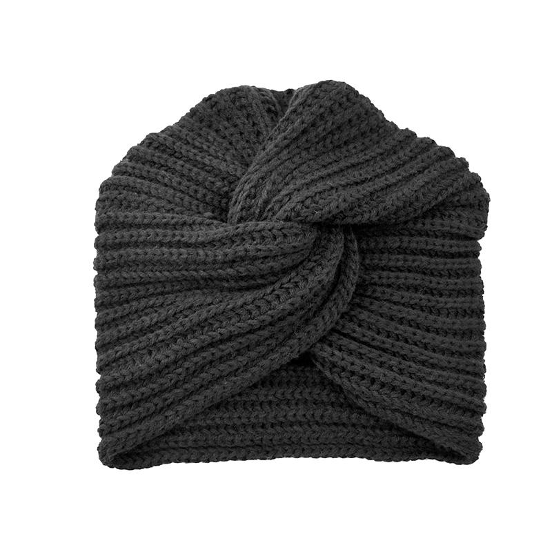 1Pc Women Headwear Cancer Chemo Beanie Hat Hair Loss Turban Solid Color Knitted Cap Head Wrap Polyester