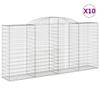 VidaXL Paniers à gabions arqués 10 pcs 300x50x140/160 cm fer galvanisé, gabion, cage de gabion, panier de mur de gabion, mur 3146745