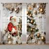2 Elegant Classic Art Christmas Tree and Snowflake Design Rod Pocket Curtains for Home Decor In Living Room and Bedroom Window