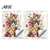Easy Install Glass Decor Cute Kittens Static Stickers, PVC Waterproof Flower Cat Window Self Adhesive Graphics Removable Clings for Living Room