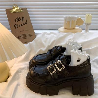 Женские хлопковые лоферы в британском стиле, весна-осень 2025, новая платформа, толстый каблук, ретро, пушистые Мэри Джейн, маленькие кожаные туфли