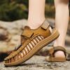 Summer Men's Woven Sandals Foreign Trade Large Size Breathable Beach Shoes Outdoor Leisure Flat-bottomed Bag Head Sandals Men