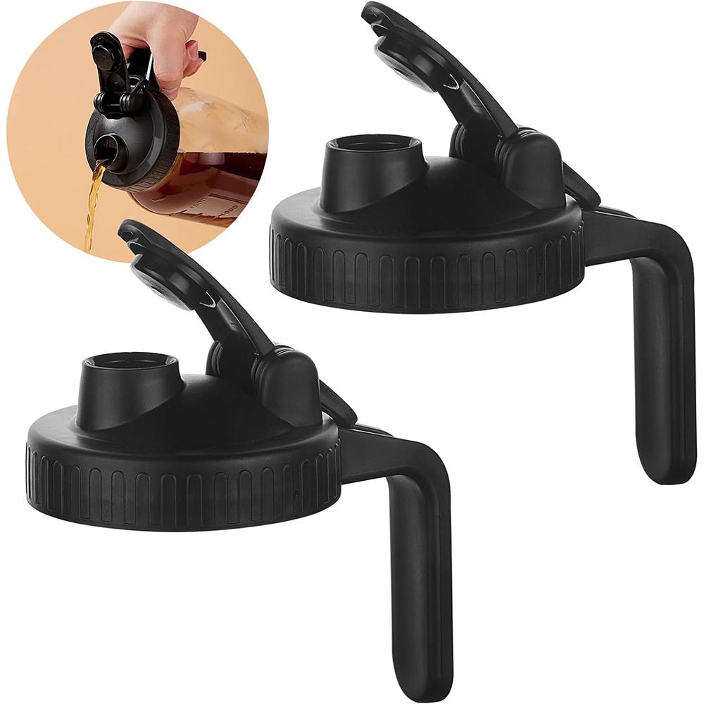 LMETJMA Крышка-носик для банки Mason с ручкой, герметичное уплотнение, банки Mason, кувшин, откидная крышка, герметичная крышка с ручкой JT311