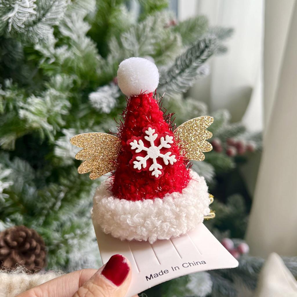 Red Mini Santa Hat Hair Clip Cute Decorative Christmas Hair Accessories for Girls Women Kids Gifts