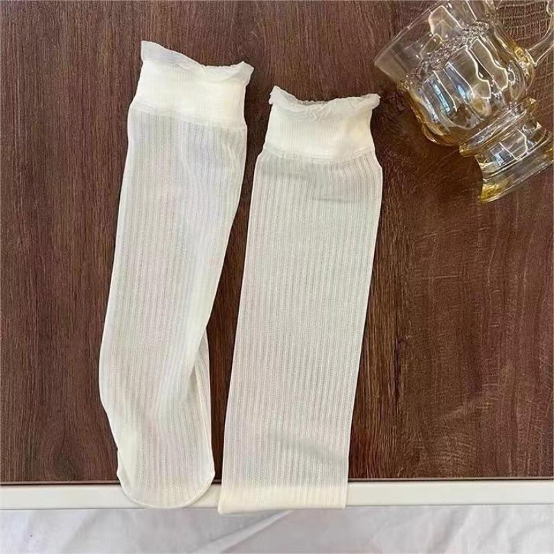 Женские летние носки с сеткой, кружевом, сексуальные, ультратонкие, прозрачные, мягкие, короткие, эластичные, до щиколотки, носки Лолиты, носки Харадзюку в стиле ретро