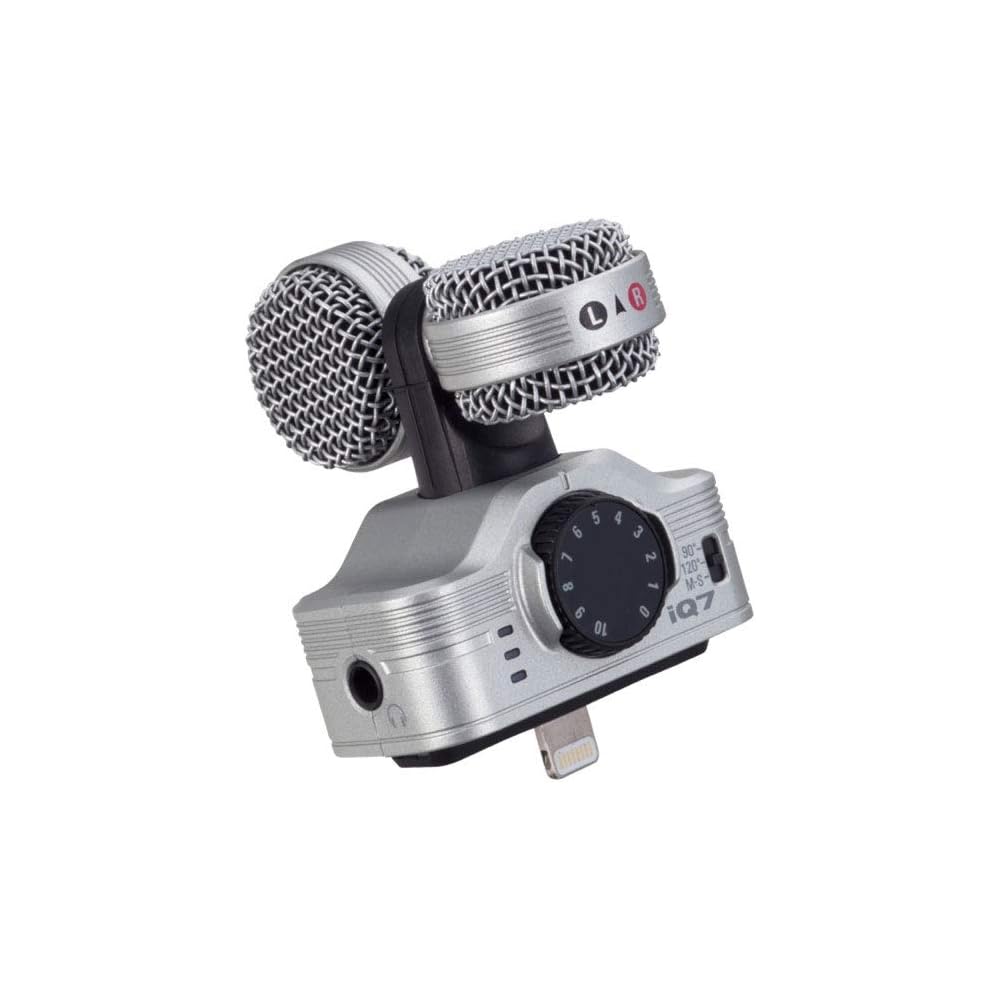 Zoom MS Stereo Microphone for iPhone/iPad iQ7 with High Sensitivity and Compact Design