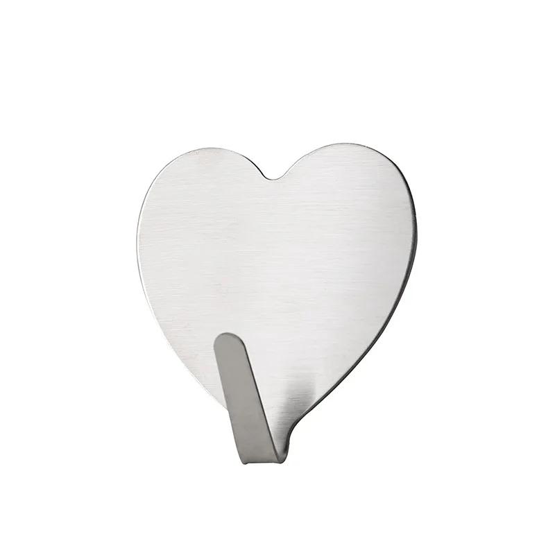 Household Tools Heart-shaped Hook Girly Heart Pink Love Hook Peach Heart Stainless Steel Hook Soft Girl Room Decoration Hooks