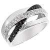 Silver Ring 'Sissi' Black White