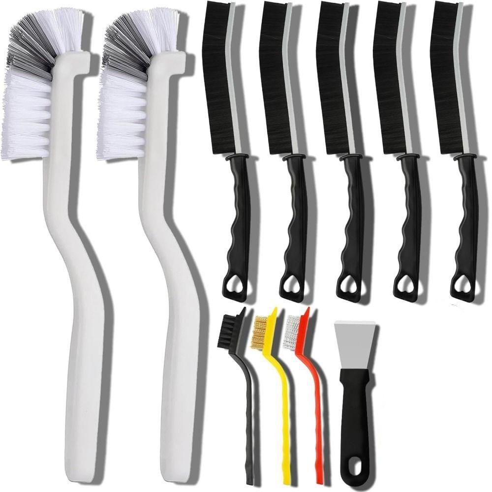 11Pcs Hard Bristle Crevice Cleaning Brush Set Kitchen Cleaning Brush Kit  Window