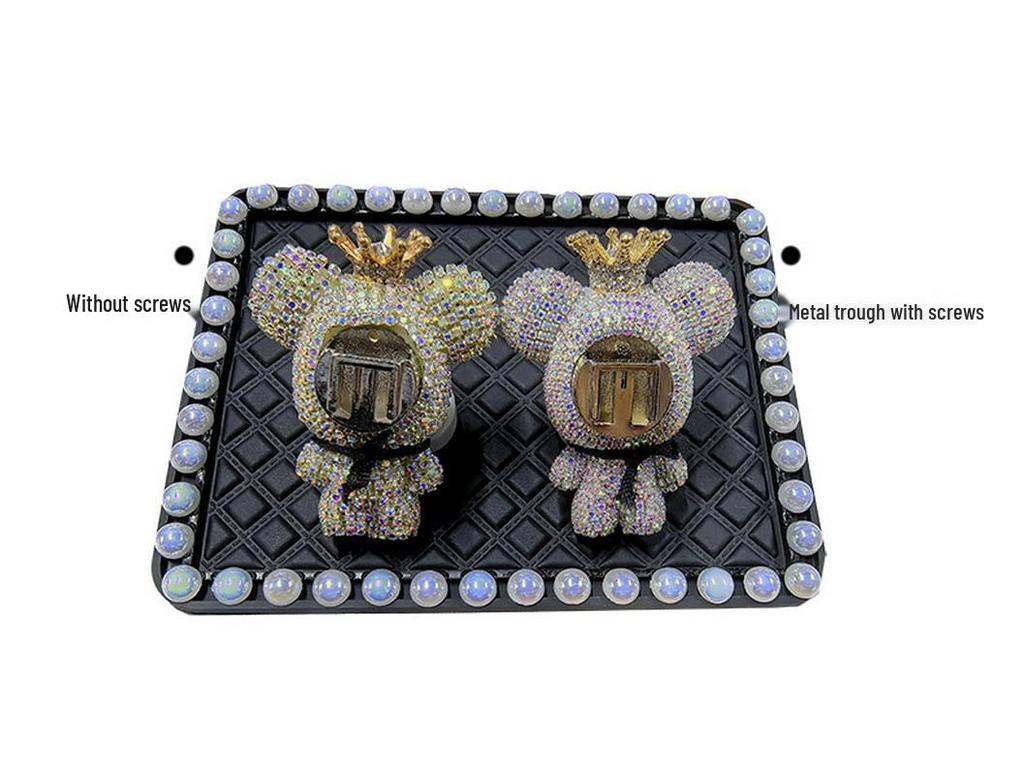 Creative Cartoon Bear Diamond-Studded Car Perfume Ornament - Solid Perfume Gift Decor