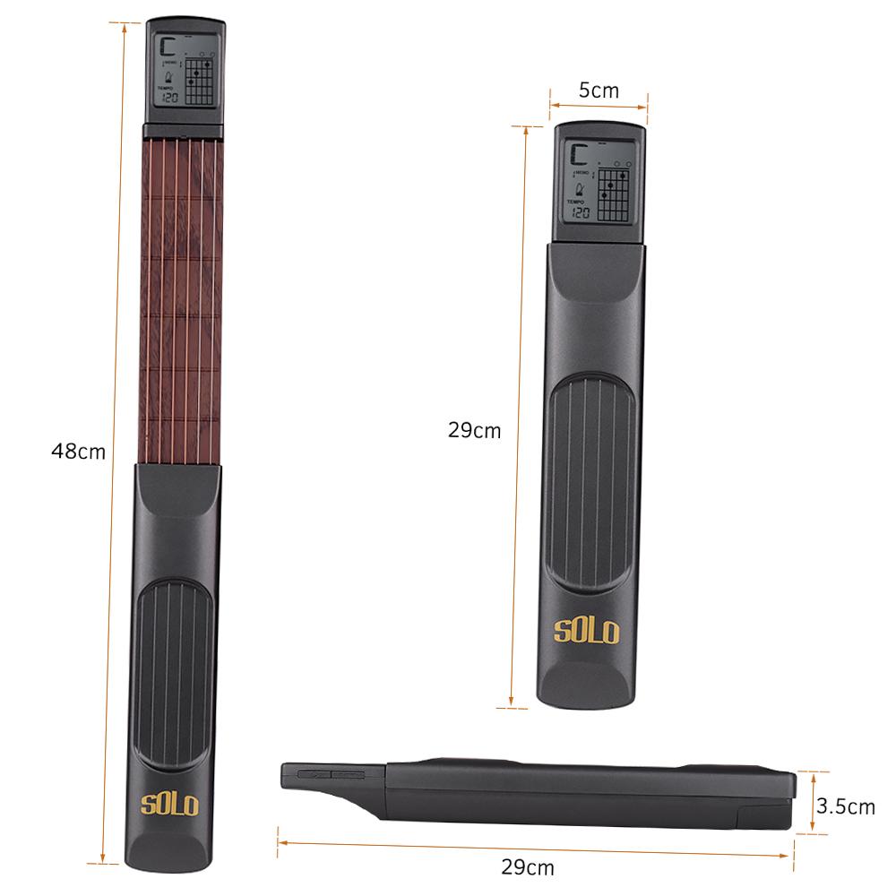6-String Pocket Guitar Chord Trainer Folk Guitar Practice Tool Gadget 6 Frets with Rotatable Chords
