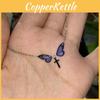 Style Natural Butterfly Drop Oil Necklace With Cross And Wing Design For Ladies
