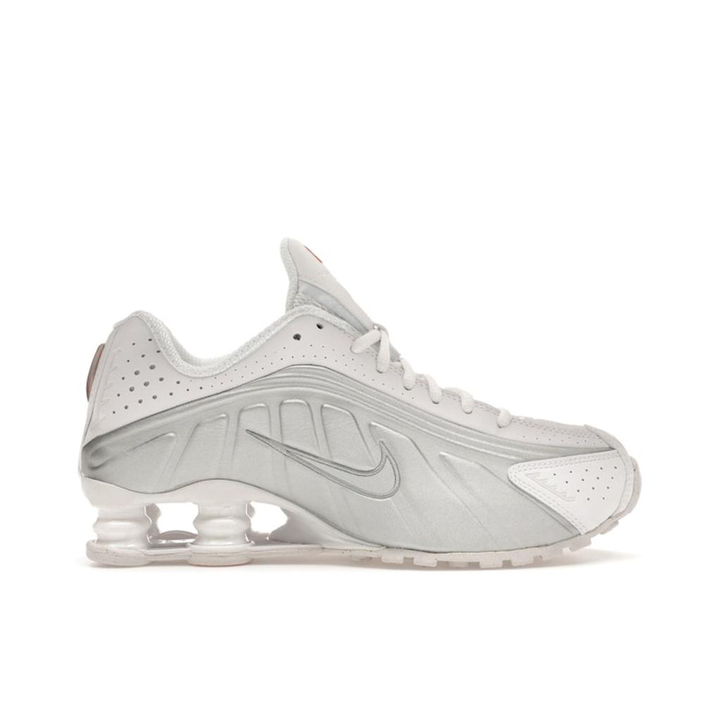 Nike Shox R4 White Metallic женские кроссовки Metallic-Silver Max-Orange AR3565-101
