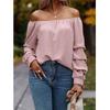 Women Pullovers Blouses and Shirts Ladies Autumn Winter Long Sleeve Off the Shoulder Shirt Tops