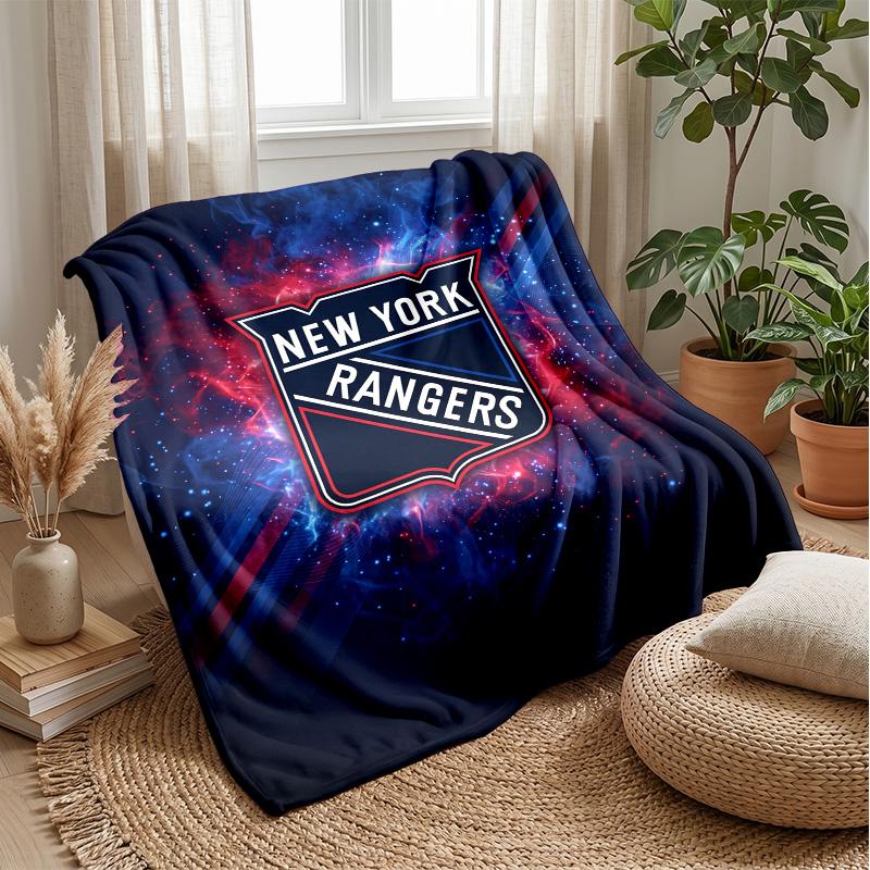 New York Rangers Flannel Fleece Blanket Cozy Warm Throw Blanket For Couch Bed Travel All Season Use