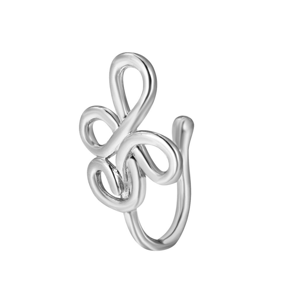 Creative Non-Pierced U-Shaped Nose Clip Copper Inlaid Zircon Star Love Crown Nose Ring False Nose Piercing Jewelry