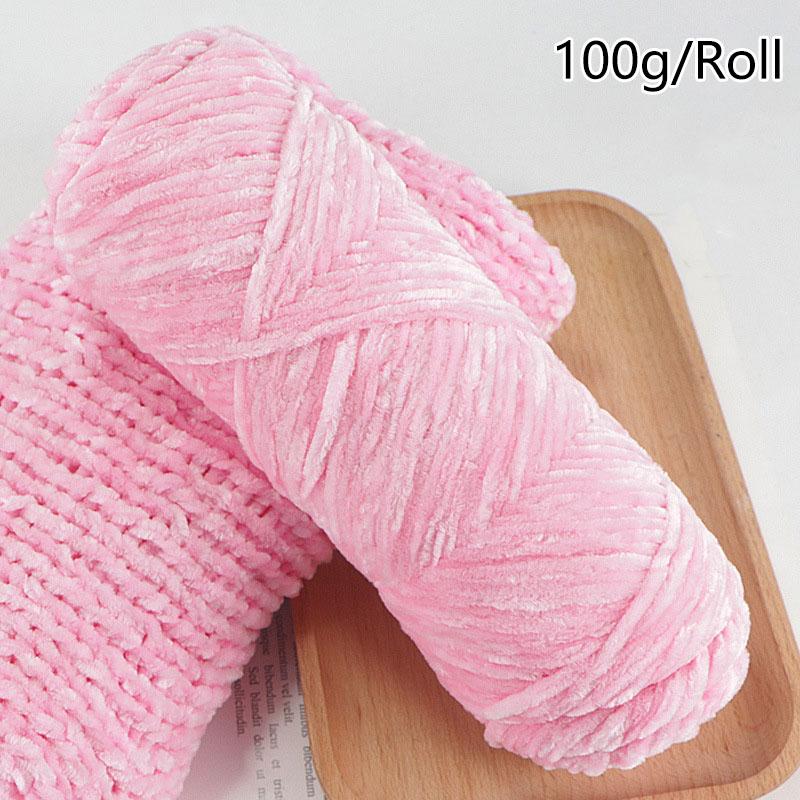 100g/roll DIY Velvet Yarn Polyester Chenille Yarn Crochet Yarn Baby Plush Yarn For Knitted Sweater