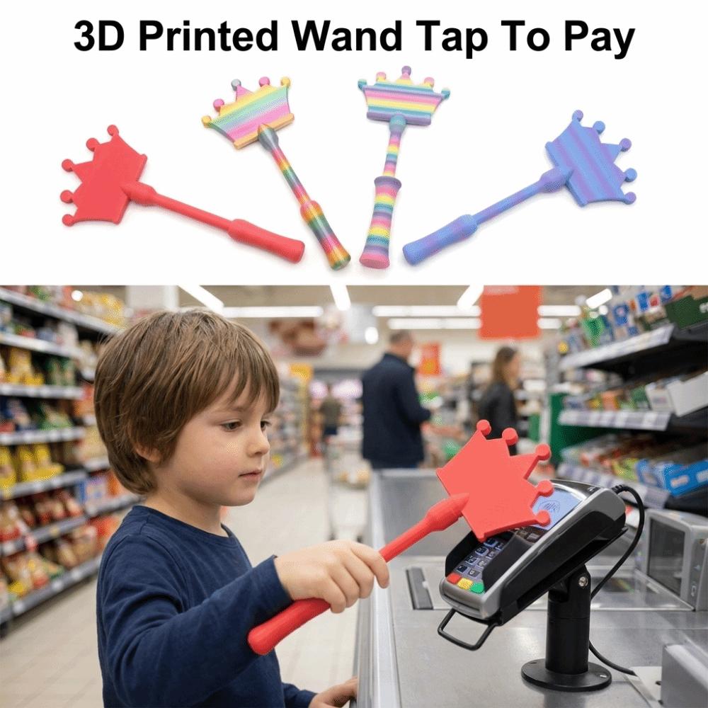 Crown Design 3D Print Wand Tap To Pay Creative Telescoping Credit Card Holder Digital Payments