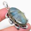 Natural Labradorite Gemstone Handmade 925 Sterling Silver Pendant 2.25" N6n51