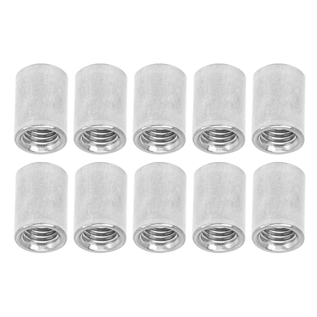 10 шт. Соединительная гайка Соединитель круглого стержня Нержавеющая сталь 304 Внутренняя резьба M12x1.75 16 L35мм