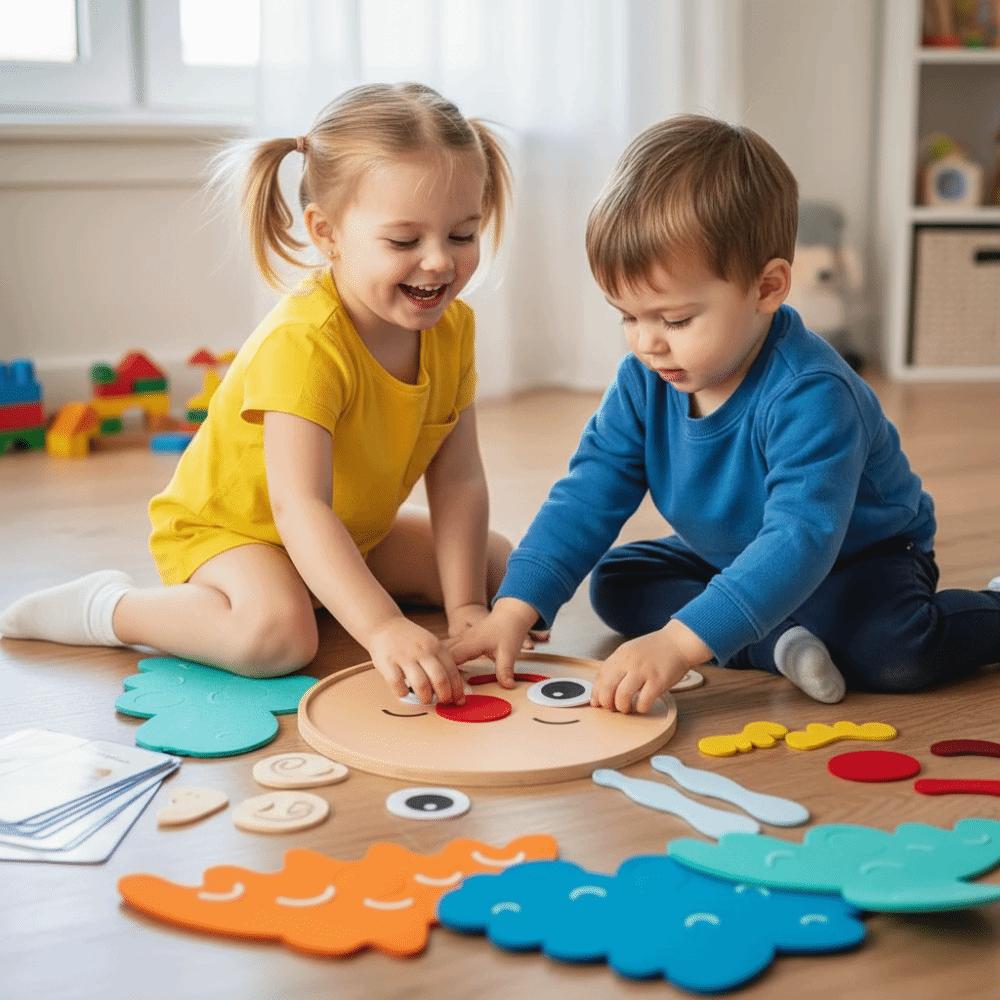 Montessori Emotional Learning Toy Handcrafted Expression Recognition Toys Toddlers Children