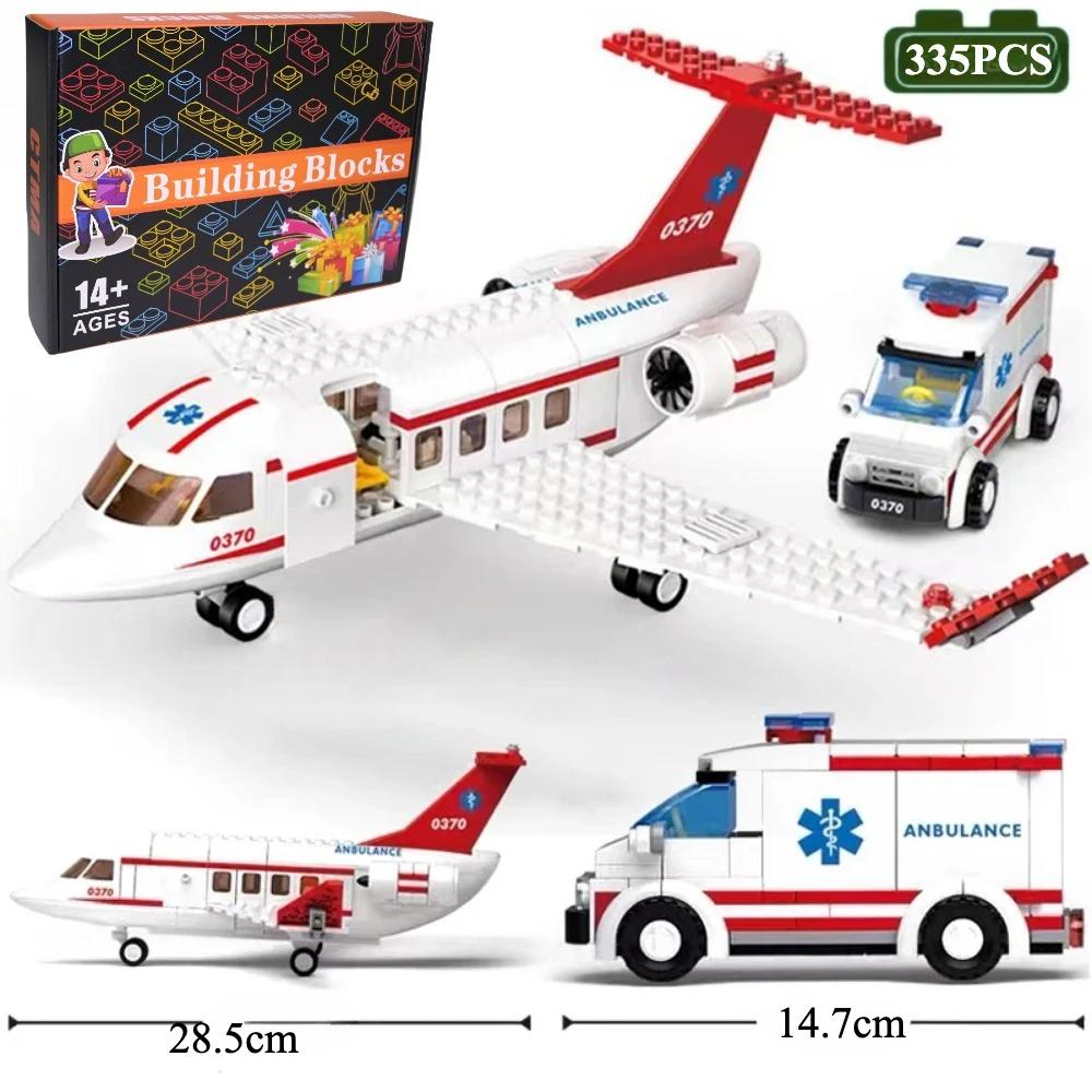 City Airport Airbus Aircraft Model Building Blocks Diy Airplane Control Tower Bricks Educational Toys For Children