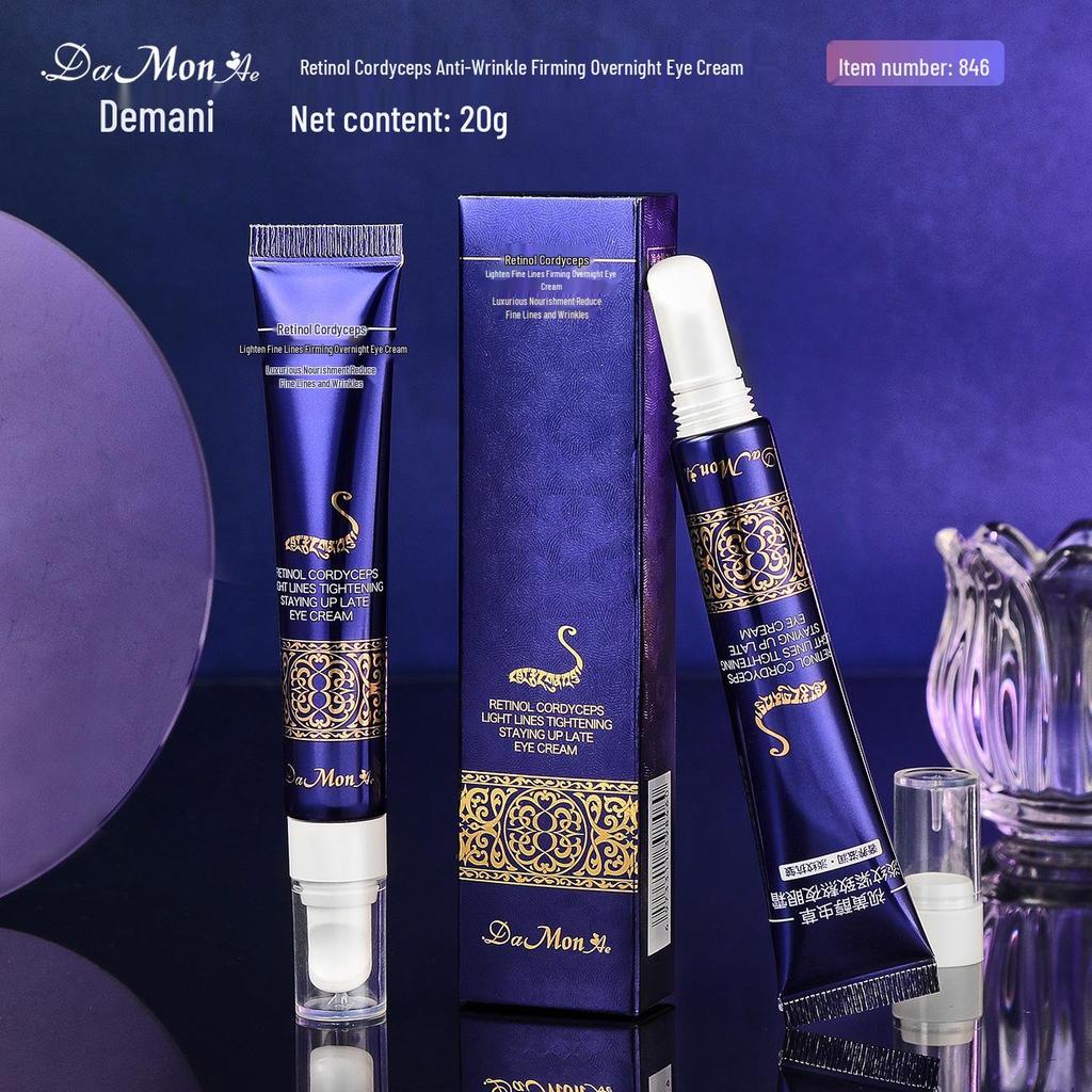 Daimaney Retinol & Cordyceps Anti-Wrinkle Eye Cream - 20g. Hydrates, Firms, and Reduces Fine Lines and Dark Circles.