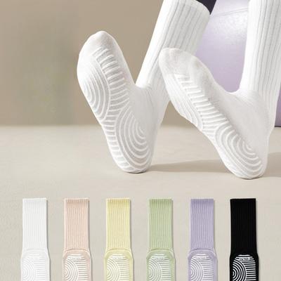 Носки для пилатеса из чистого хлопка с нескользящими силиконовыми накладками для йоги и фитнеса
